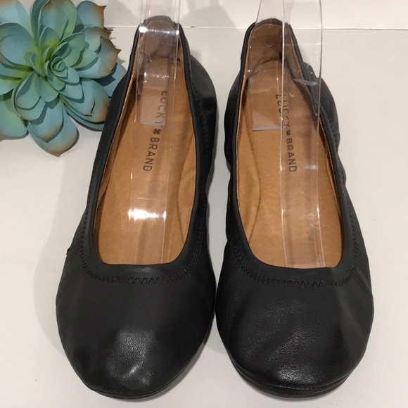 Lucky Brand Shoes - Lucky Brand Black Leather Upper Flats Size 8
